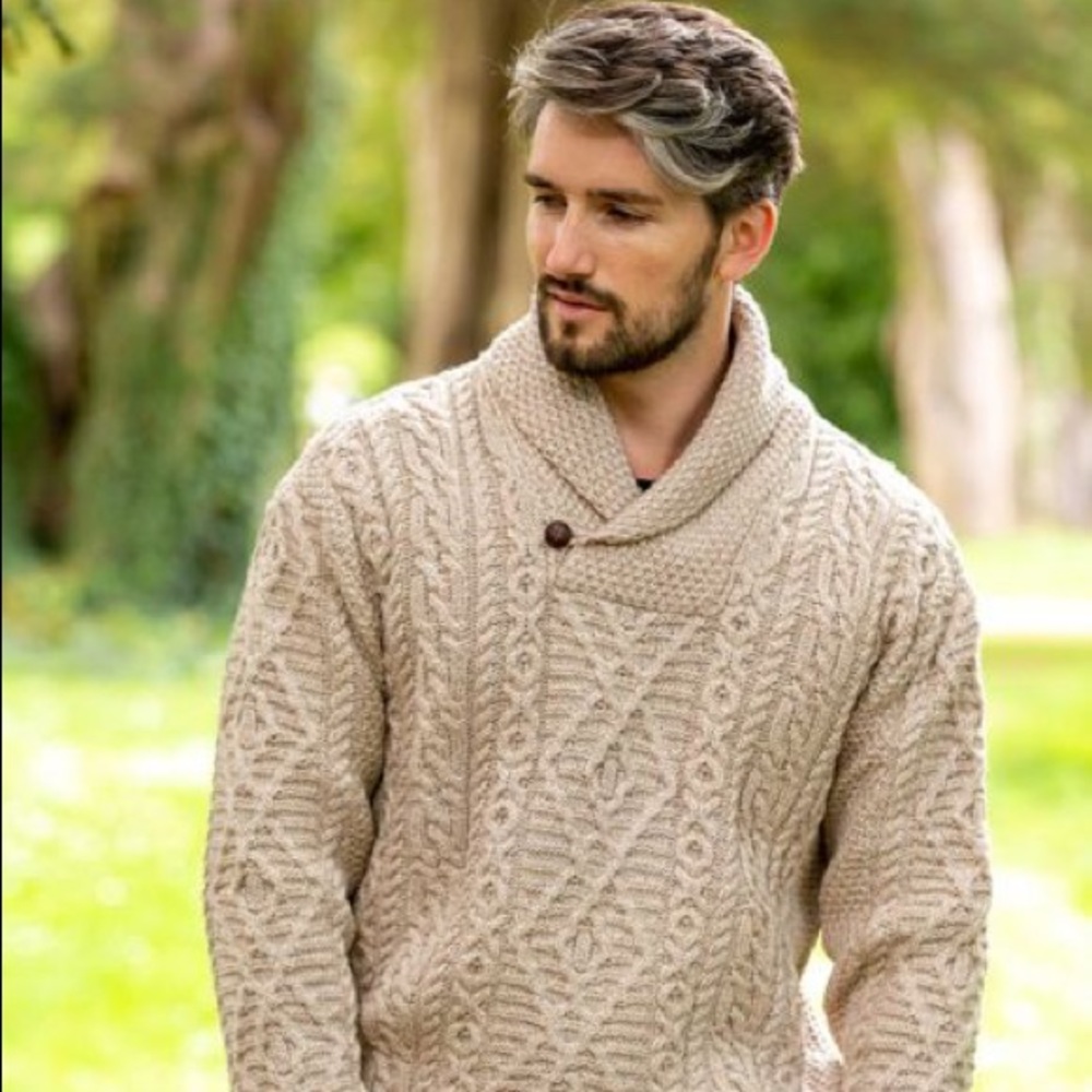 Eddie Bauer Cable Knit Cowl Neck Men’s Sweater